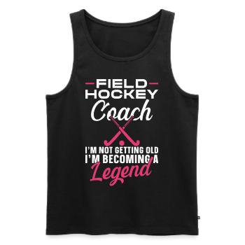 Field Hockey Coach Field Hockey - Männer Premium Bio Tank Top - Schwarz - Vorne - AI Model Male 178 light (178cm)