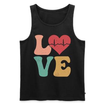 Infirmière cardiaque cardiologie SNC LOVE - Débardeur bio Premium Homme - noir - Devant - Michal (187cm)