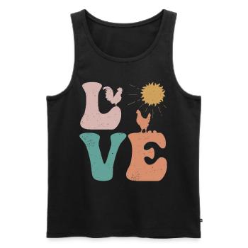 Éleveur d’animaux de ferme de poulet LOVE - Débardeur bio Premium Homme - noir - Devant - Michal (187cm)