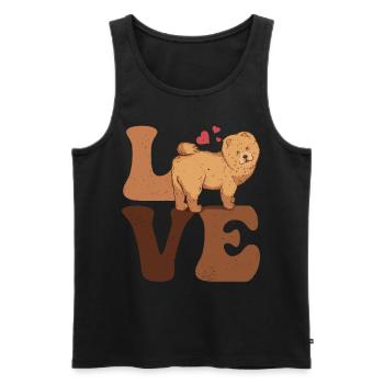 Chow Chow Dog LOVE - Débardeur bio Premium Homme - noir - Devant - AI Model Male 178 light (178cm)