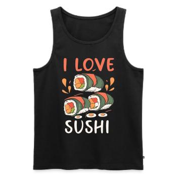 Sushi Passion - Love, Life, Sushi - Men's Premium Organic Tank Top - black - Front - Michal (187cm)