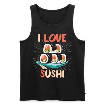 Sushi Dreams - Célébrez votre amour pour les sushis - Débardeur bio Premium Homme - noir - Devant - AI Model Male 178 light (178cm)