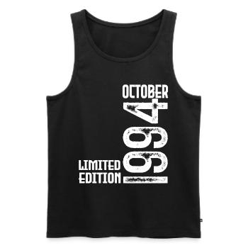 October 1994 Anniversary Gift. October 1994. - Men's Premium Organic Tank Top - black - Front - AI Model Male 178 light (178cm)