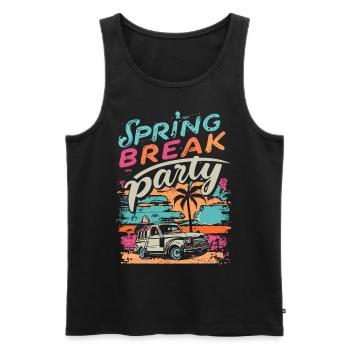 Spring Break Holiday Retro Vintage - Débardeur bio Premium Homme - noir - Devant - Michal (187cm)