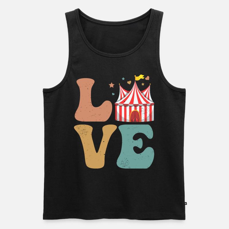 Zirkus Karneval LOVE - Männer Premium Bio Tank Top - Schwarz