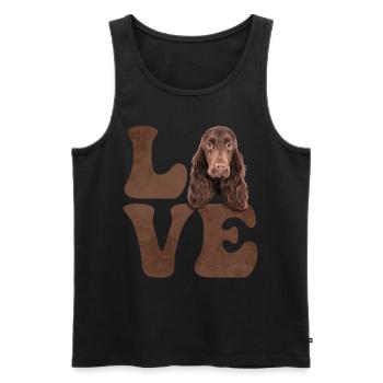 Cocker Spaniel Hund LIEBE - Männer Premium Bio Tank Top - Schwarz - Vorne - Michal (187cm)