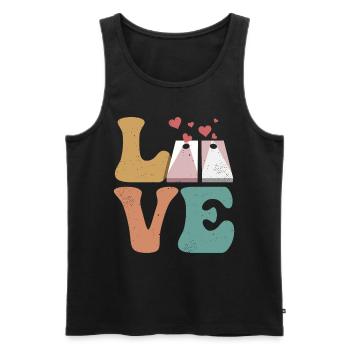 Cornhole Team Player LOVE - Men's Premium Organic Tank Top - black - Front - AI Model Male 178 light (178cm)