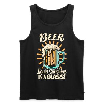 Beer Liquid Sunshine in a Glass Beer Saying - Men's Premium Organic Tank Top - black - Front - Michal (187cm)