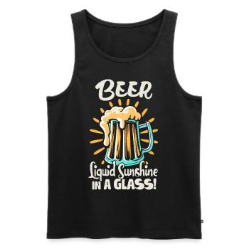Beer Liquid Sunshine in a Glass Beer Saying - Men's Premium Organic Tank Top - black - Front - Michal (187cm)