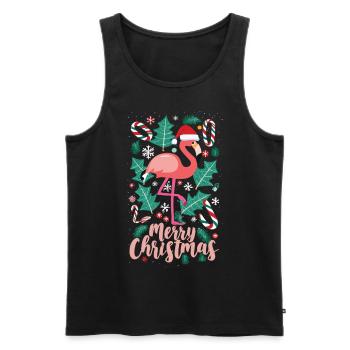 Christmas with Flamingos - Contemplative Moments - Men's Premium Organic Tank Top - black - Front - AI Model Male 178 light (178cm)