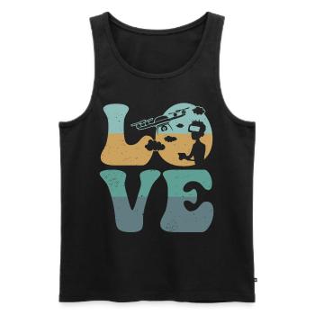 Drohne Pilot Quadcopter RC Biker LOVE - Männer Premium Bio Tank Top - Schwarz - Vorne - AI Model Male 178 light (178cm)