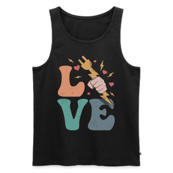 Elektriker Leitungsmonteur LOVE - Männer Premium Bio Tank Top - Schwarz - Vorne - AI Model Male 178 light (178cm)