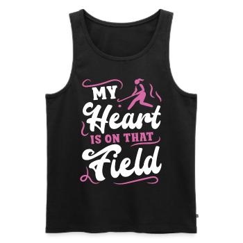 Field Hockey Mom My Heart Is On - Men's Premium Organic Tank Top - black - Front - Michal (187cm)