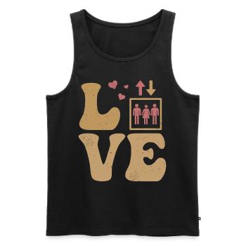 Mécanicien d’ascenseur LOVE - Débardeur bio Premium Homme - noir - Devant - Michal (187cm)