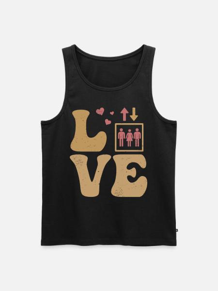 Elevator Mechanic LOVE - Men's Premium Organic Tank Top - black