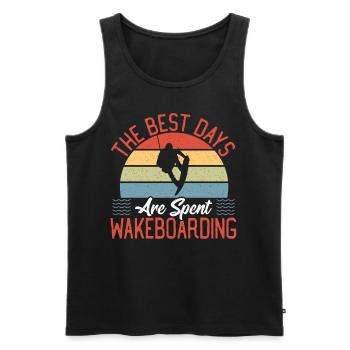 Wakeboarder The Best Days Are Spent Wakeboarding - Men's Premium Organic Tank Top - black - Front - AI Model Male 178 light (178cm)