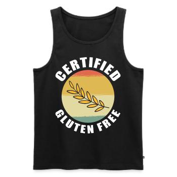 Zertifiziert glutenfrei - Männer Premium Bio Tank Top - Schwarz - Vorne - AI Model Male 178 light (178cm)