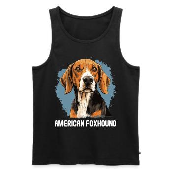 Hund American Foxhound - Männer Premium Bio Tank Top - Schwarz - Vorne - AI Model Male 178 light (178cm)