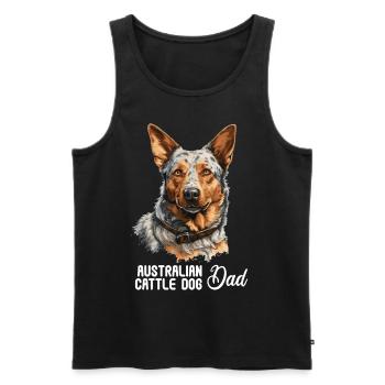 Hund Australian Cattle Dog - Männer Premium Bio Tank Top - Schwarz - Vorne - Michal (187cm)