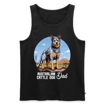 Hund Australian Cattle Dog - Männer Premium Bio Tank Top - Schwarz - Vorne - Michal (187cm)