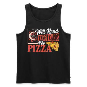 Lecture de cartes de tarot pour la lecture de cartes de tarot à pizza - Débardeur bio Premium Homme - noir - Devant - AI Model Male 178 light (178cm)