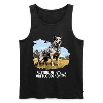 Hund Australian Cattle Dog - Männer Premium Bio Tank Top - Schwarz - Vorne - Michal (187cm)