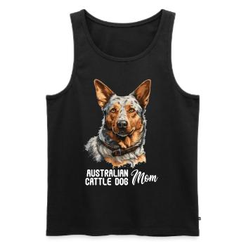 Hund Australian Cattle Dog - Männer Premium Bio Tank Top - Schwarz - Vorne - Michal (187cm)