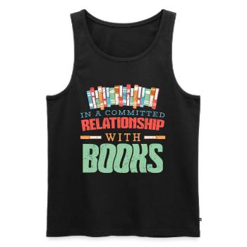 Bookworm Reading Librarian Librarian Librarian - Men's Premium Organic Tank Top - black - Front - Michal (187cm)