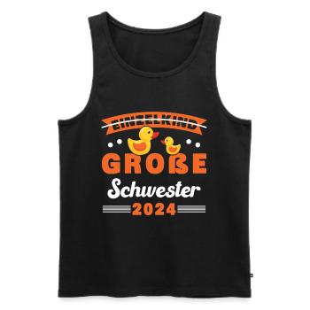 Große Schwester 2024 Schwester werden Einzelkind - Männer Premium Bio Tank Top - Schwarz - Vorne - Michal (187cm)