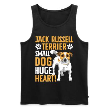 Jack Russell Terrier small dog huge heart - Männer Premium Bio Tank Top - Schwarz - Vorne - Michal (187cm)