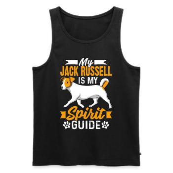 Mon Jack Russell est mon guide spirituel - Débardeur bio Premium Homme - noir - Devant - Michal (187cm)