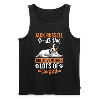 Jack Russell petit chien grandes aventures beaucoup de - Débardeur bio Premium Homme - noir - Devant - Michal (187cm)