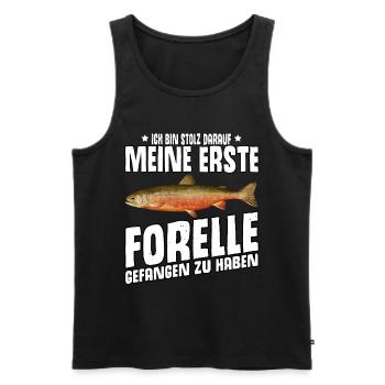 Forellen Angeln - Männer Premium Bio Tank Top - Schwarz - Vorne - Michal (187cm)