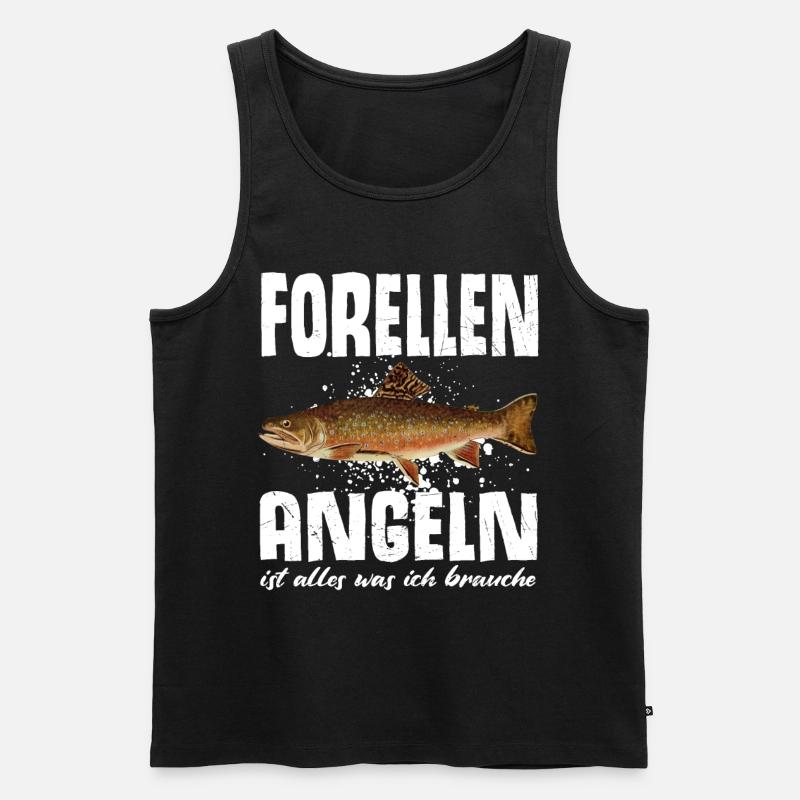 Forellen Angeln - Männer Premium Bio Tank Top - Schwarz