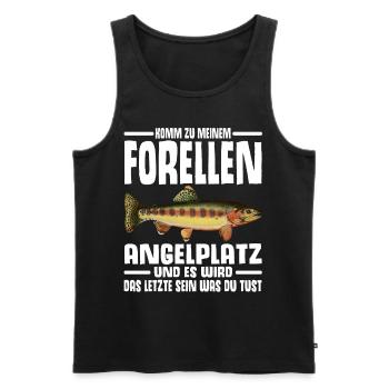 Forellen Angeln - Männer Premium Bio Tank Top - Schwarz - Vorne - Michal (187cm)