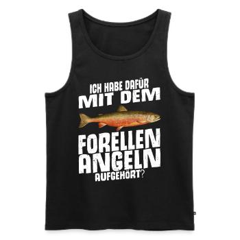 Forellen Angeln - Männer Premium Bio Tank Top - Schwarz - Vorne - Michal (187cm)