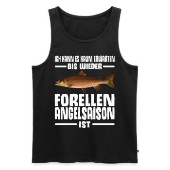 Forellen Angeln - Männer Premium Bio Tank Top - Schwarz - Vorne - Michal (187cm)