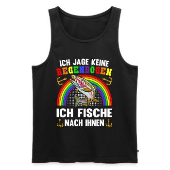 Forellen Angeln - Männer Premium Bio Tank Top - Schwarz - Vorne - Michal (187cm)