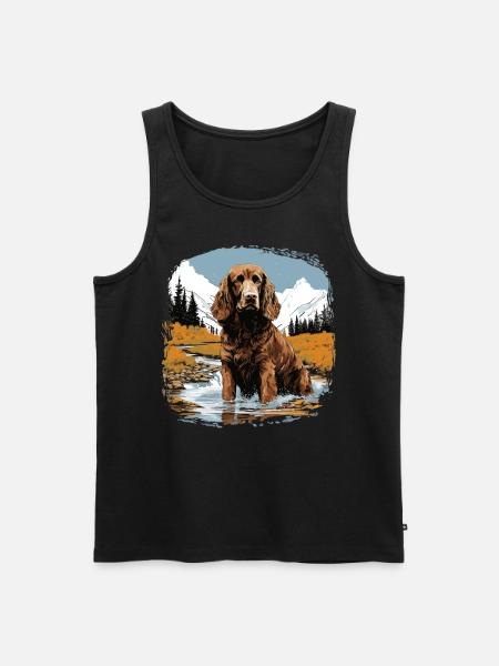 Dog American Water Spaniel - Men's Premium Organic Tank Top - black