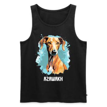 Chien Azawakh - Débardeur bio Premium Homme - noir - Devant - Michal (187cm)