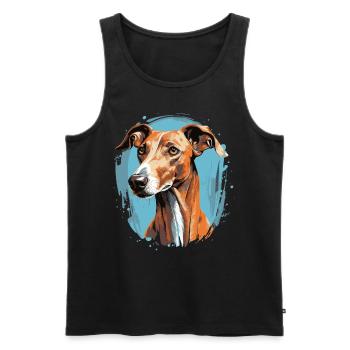 Chien Azawakh - Débardeur bio Premium Homme - noir - Devant - Michal (187cm)