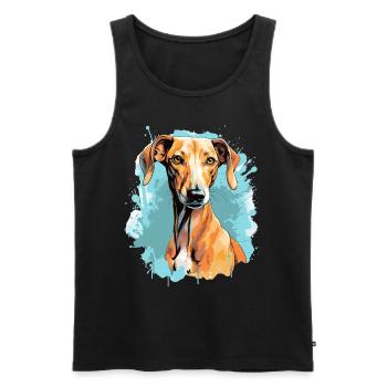 Chien Azawakh - Débardeur bio Premium Homme - noir - Devant - Michal (187cm)