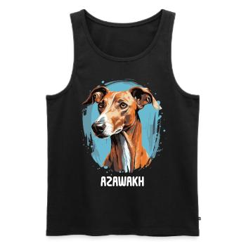 Chien Azawakh - Débardeur bio Premium Homme - noir - Devant - Michal (187cm)