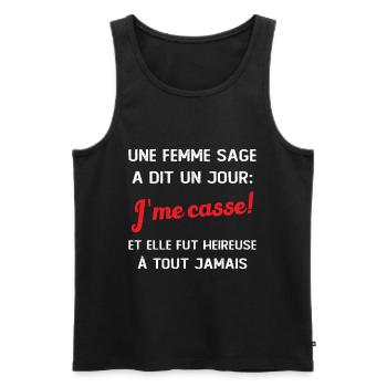 idee depart collegue de travail humour - Débardeur bio Premium Homme - noir - Devant - Michal (187cm)