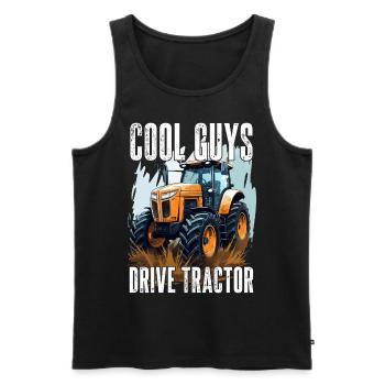 Cool Boys Driving Tractor Farmer Farmer Gift - Men's Premium Organic Tank Top - black - Front - Michal (187cm)