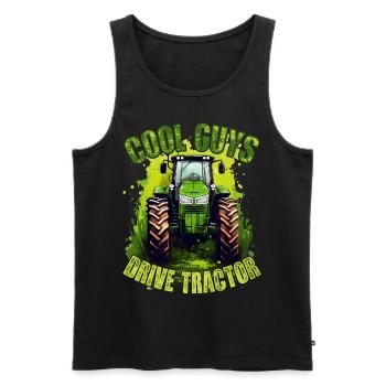 Cool Boys Conduite Tracteur Cadeau Agriculteur Agriculteur - Débardeur bio Premium Homme - noir - Devant - Michal (187cm)