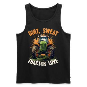 Dirt Sweat Tractor Love Farmer Agriculture - Men's Premium Organic Tank Top - black - Front - Michal (187cm)