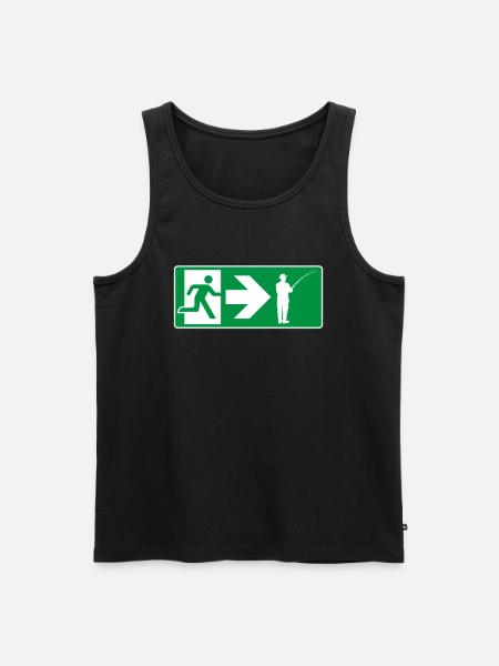 Emergency Exit Fishing Angler - Men's Premium Organic Tank Top - black