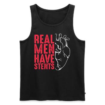 Coronary angioplasty patient - Men's Premium Organic Tank Top - black - Front - AI Model Male 178 light (178cm)