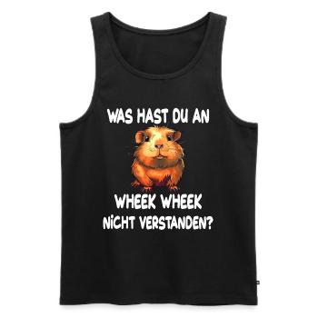 Was hast du an Wheek Wheek nicht verstanden - Männer Premium Bio Tank Top - Schwarz - Vorne - Michal (187cm)